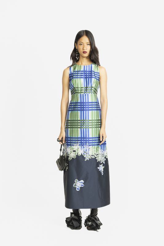 Love Birds Elan Dress in Tartan Print &amp; Navy