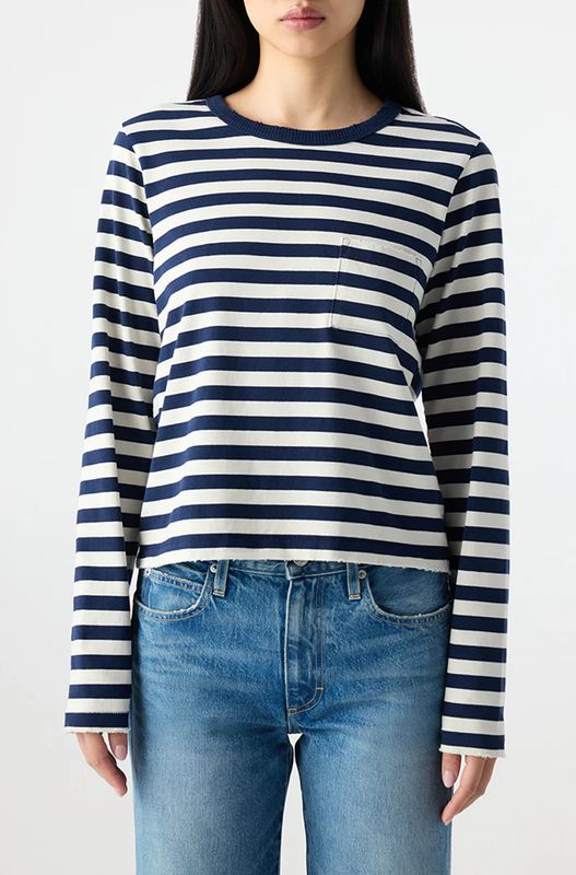 AMO Brigitte Long Sleeve Tee in Twilight &amp; Bone