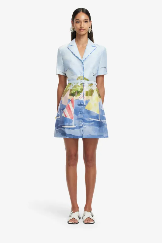 Leo Lin Brigitte Mini Dress in Nautical Print