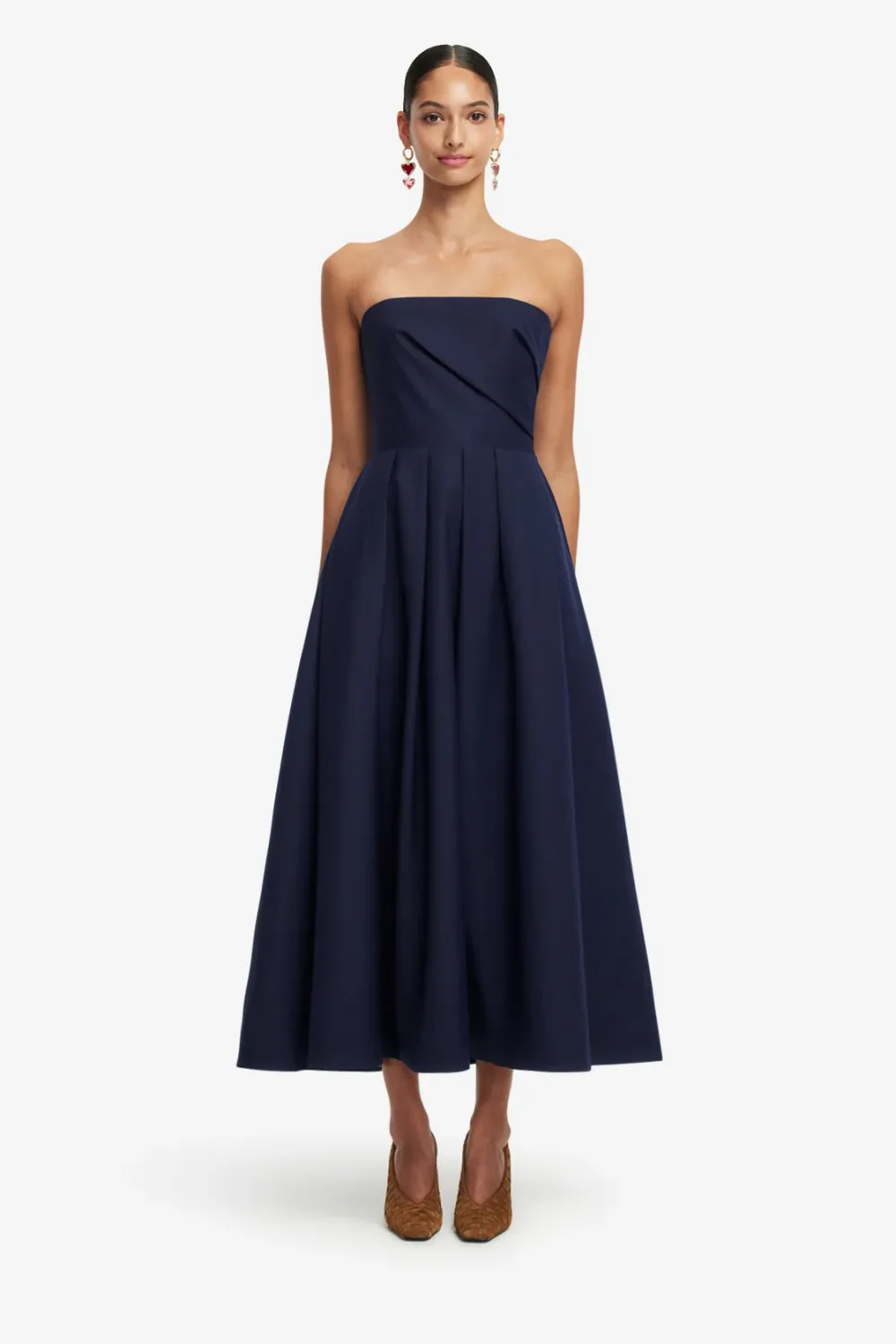 Leo Lin Lynn Bustier Midi Dress in Indigo
