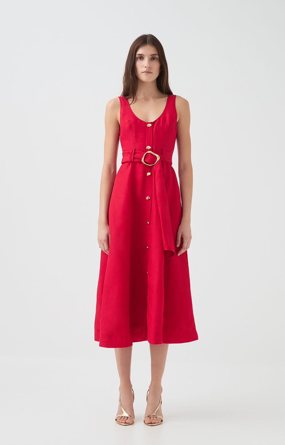Aje Leonie Midi Dress in Scarlet Red