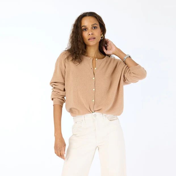 Kerri Rosenthal Bassett Cardigan in Camel