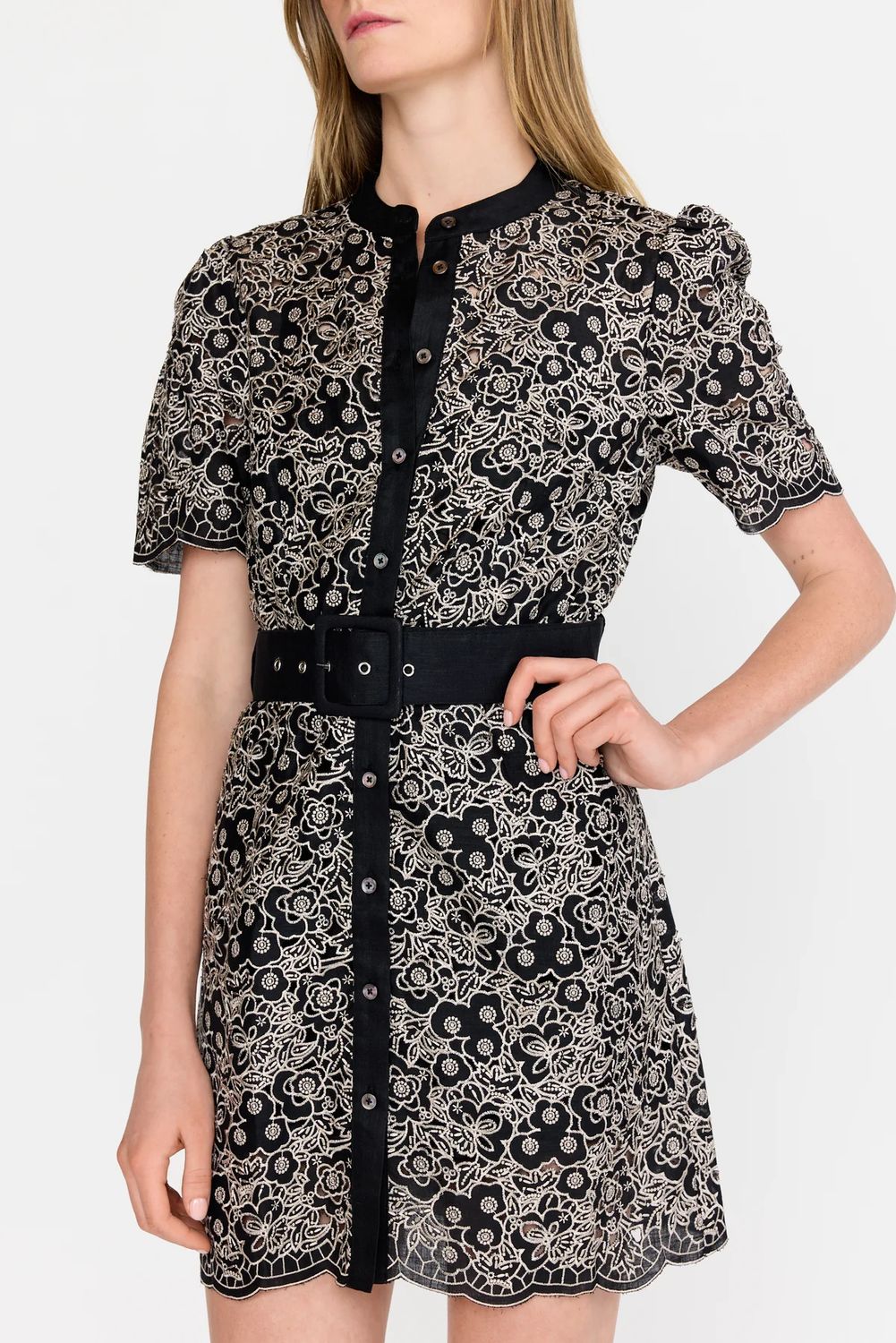 Christy Lynn Alex Dress in Onyx Embroidery