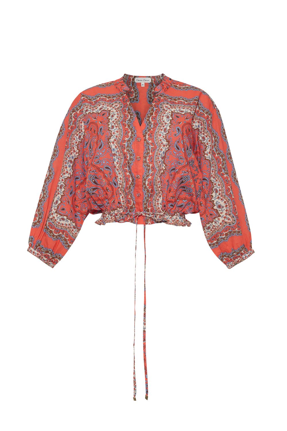 Cara Cara Perrin Top in Paisley Scarf Coral