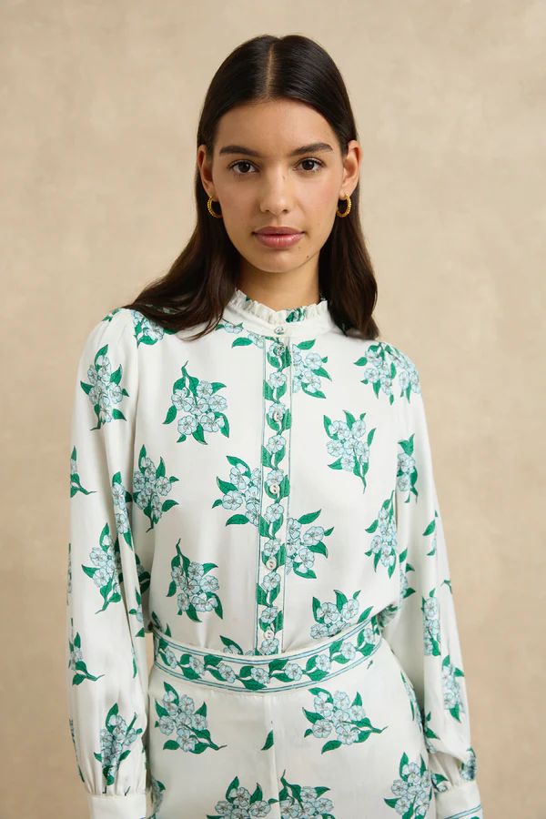 Hannah Nyra Shirt in Emerald Blossom