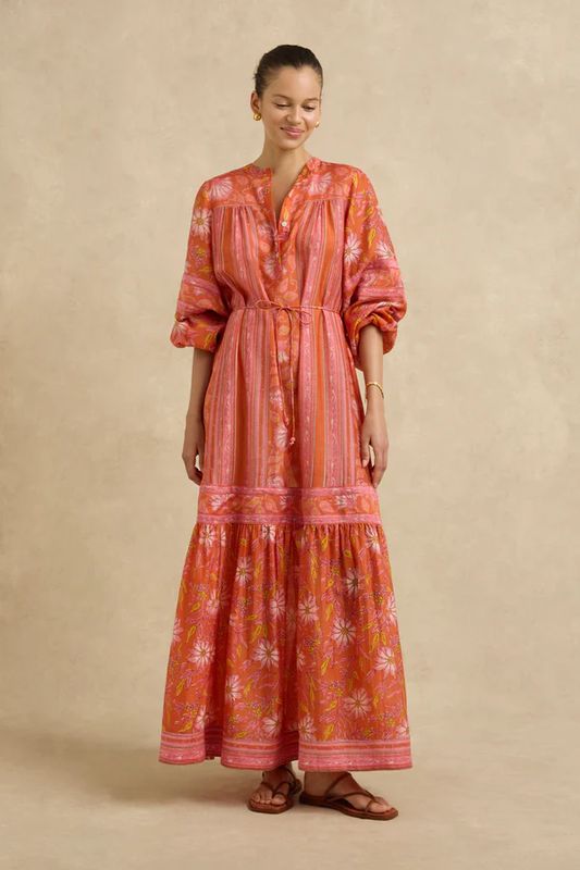 Hannah Vivianna Dress in Spring Daisy Crimson