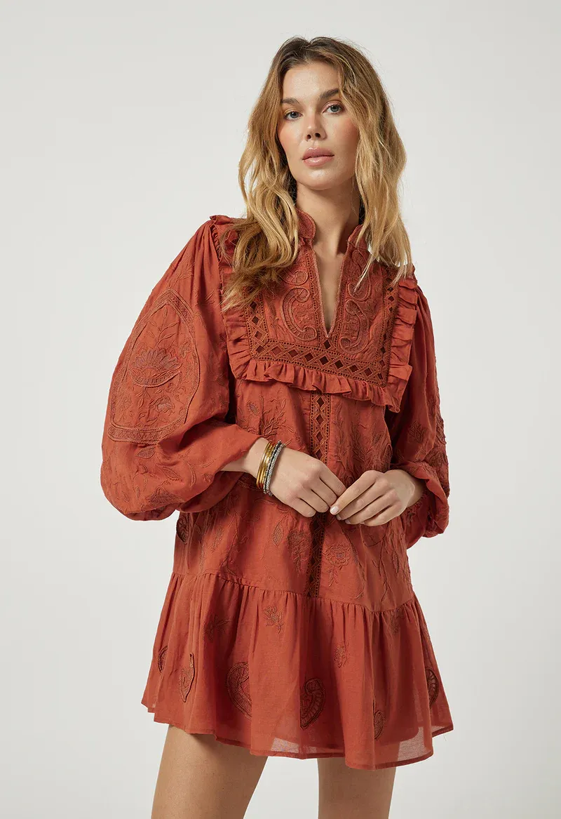 Scarlett Poppies Chaskav Dress in Arabian Spice