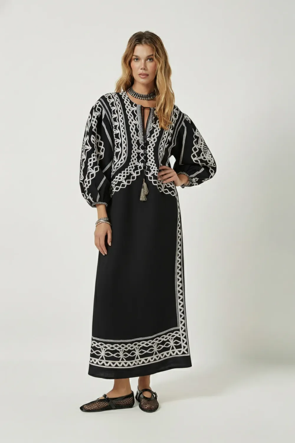 Scarlett Poppies Tahara Kaftan in Onyx Black
