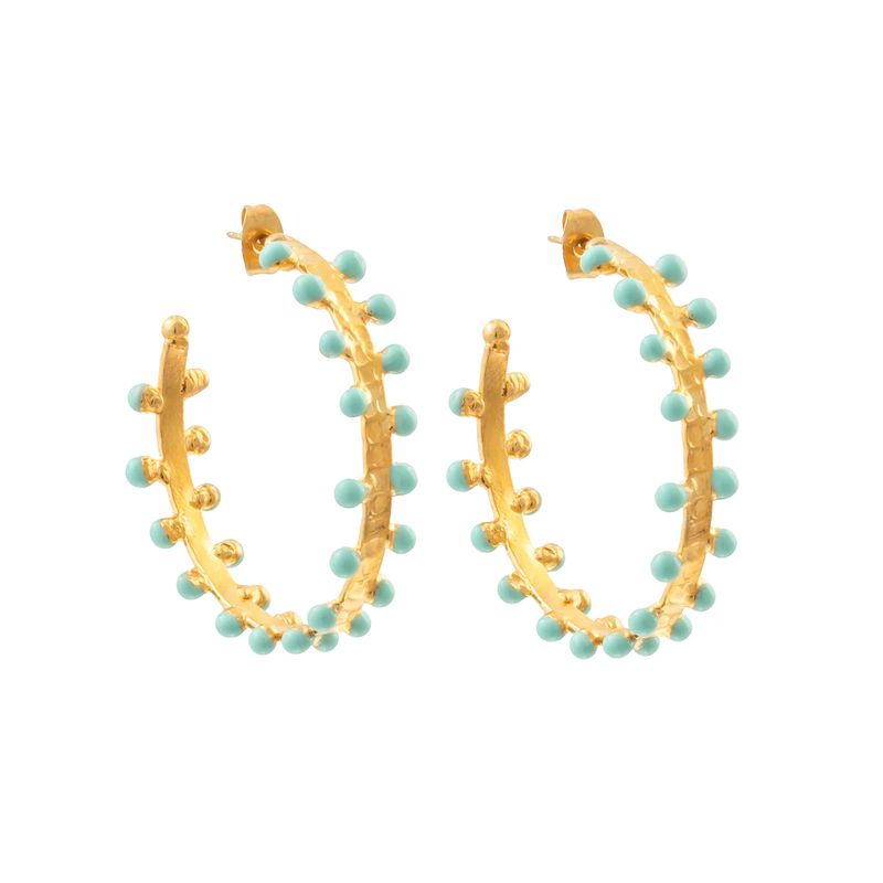 Sylvia Toledano Gipsy Hoops in Turquoise