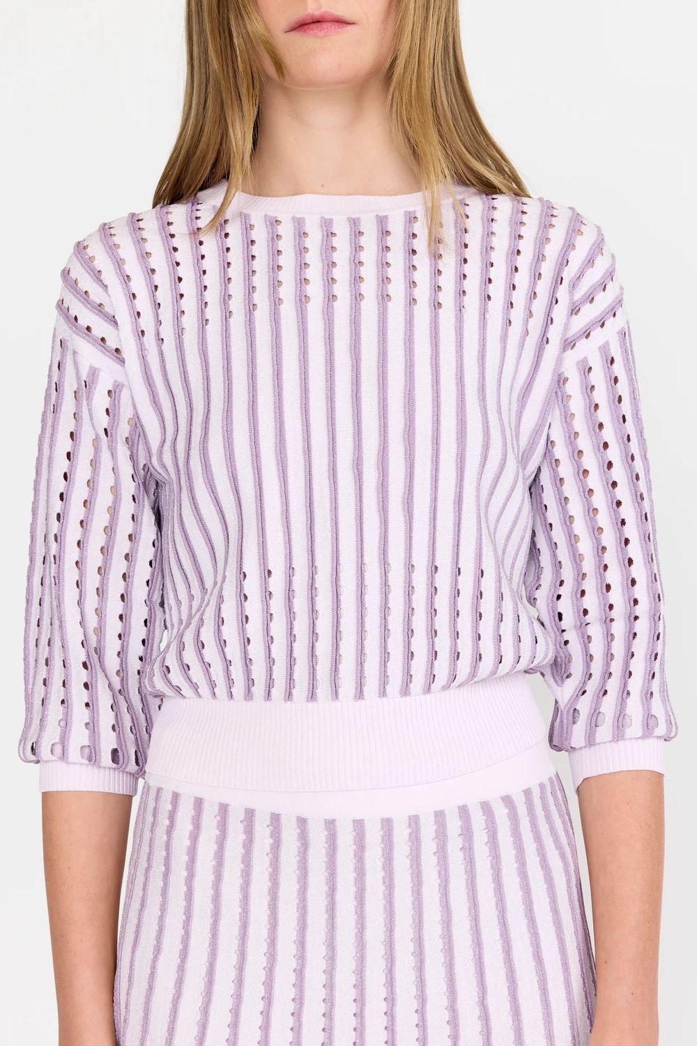 Christy Lynn Anaya Sweater in Pinstripe Lilac