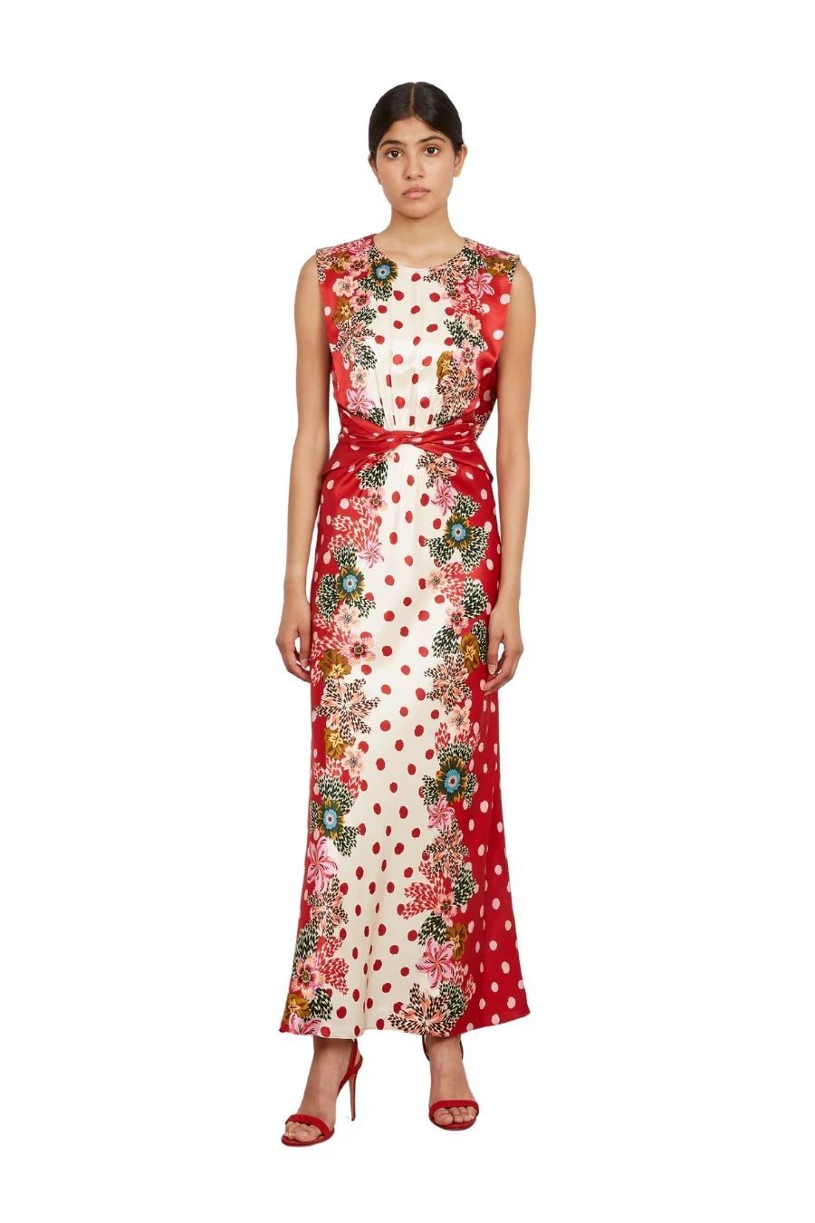 Saloni Gwen Dress in Plumeria Rouge