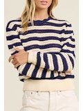 Trovata Ryann Sweater in Navy Stripe