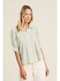 Trovata Jess Blouse in Verde Micro Stripe