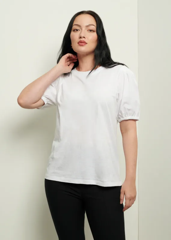 10 Crosby Eva Puff Sleeve in Optic White