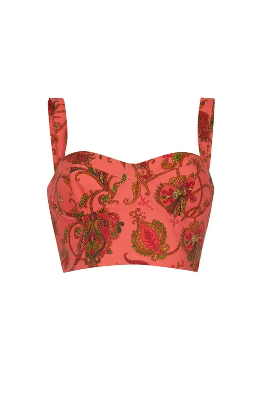 Cara Cara Claudine Top in Marcel Coral