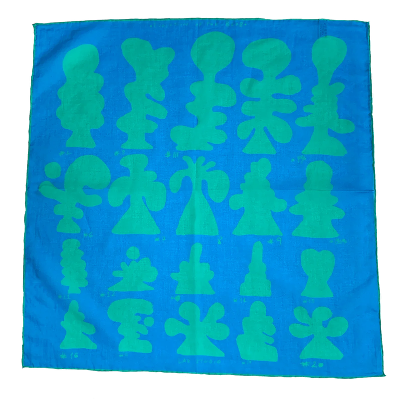 Lar Studio Blobs Cerulean Cotton Bandana