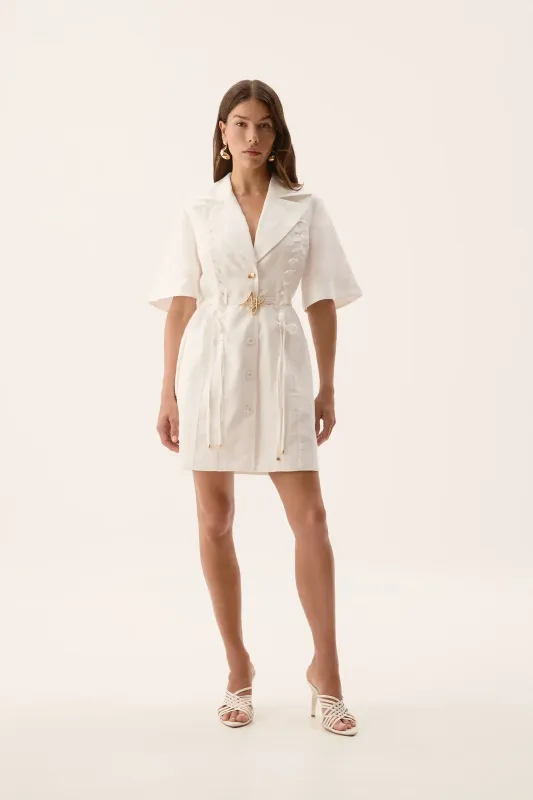 Aje Ana Mini Dress in Ivory