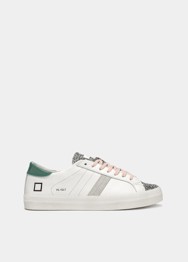 D.A.T.E. Hill Low Glitter White/ Green