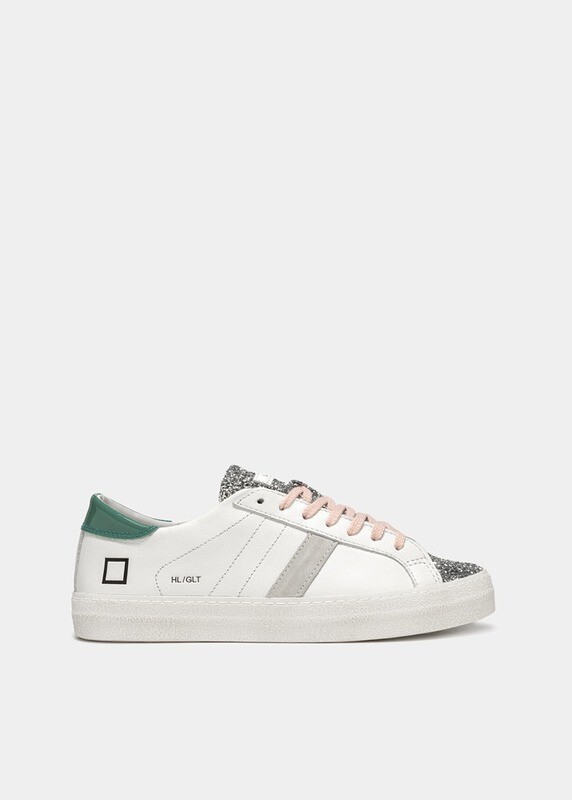 D.A.T.E. Hill Low Glitter White/ Green