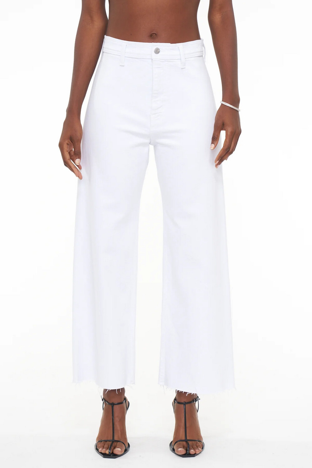 Pistola Penny High Rise Wide Leg Crop in Blizzard