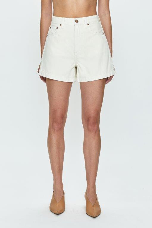 Pistola Saige High Rise A-Line Short in Eggshell
