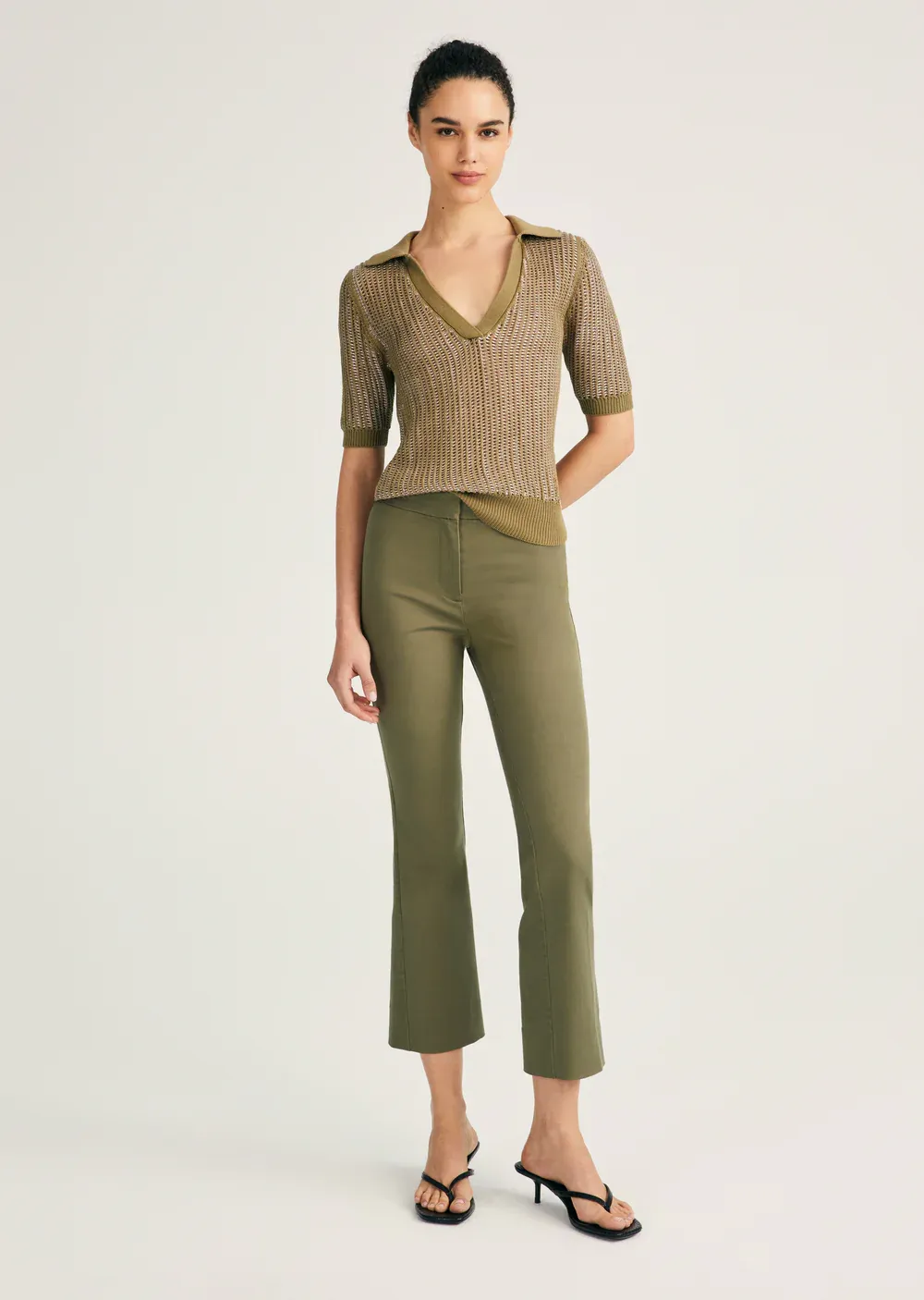 10 Crosby Crosby Cropped Flare Pant in Fatigue