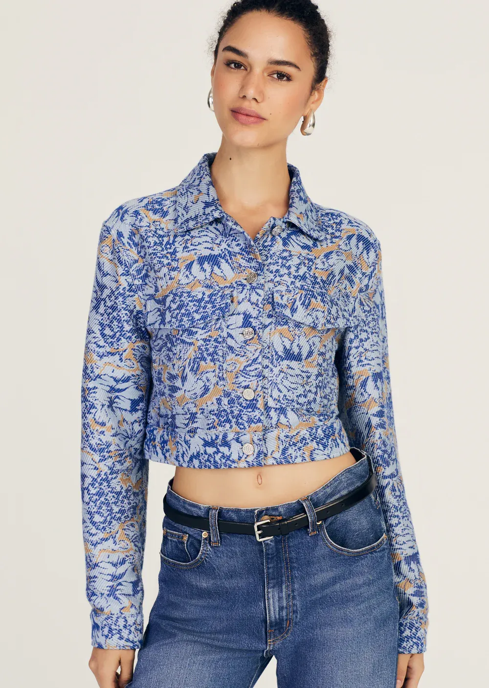 10 Crosby Marc Pocket Front Jacket in Ciel Multi