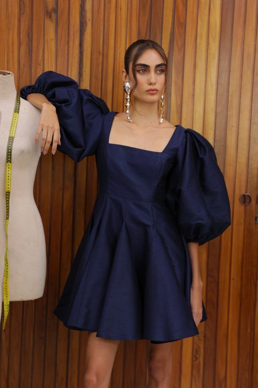 No Pise La Grama Diana Dress in Navy