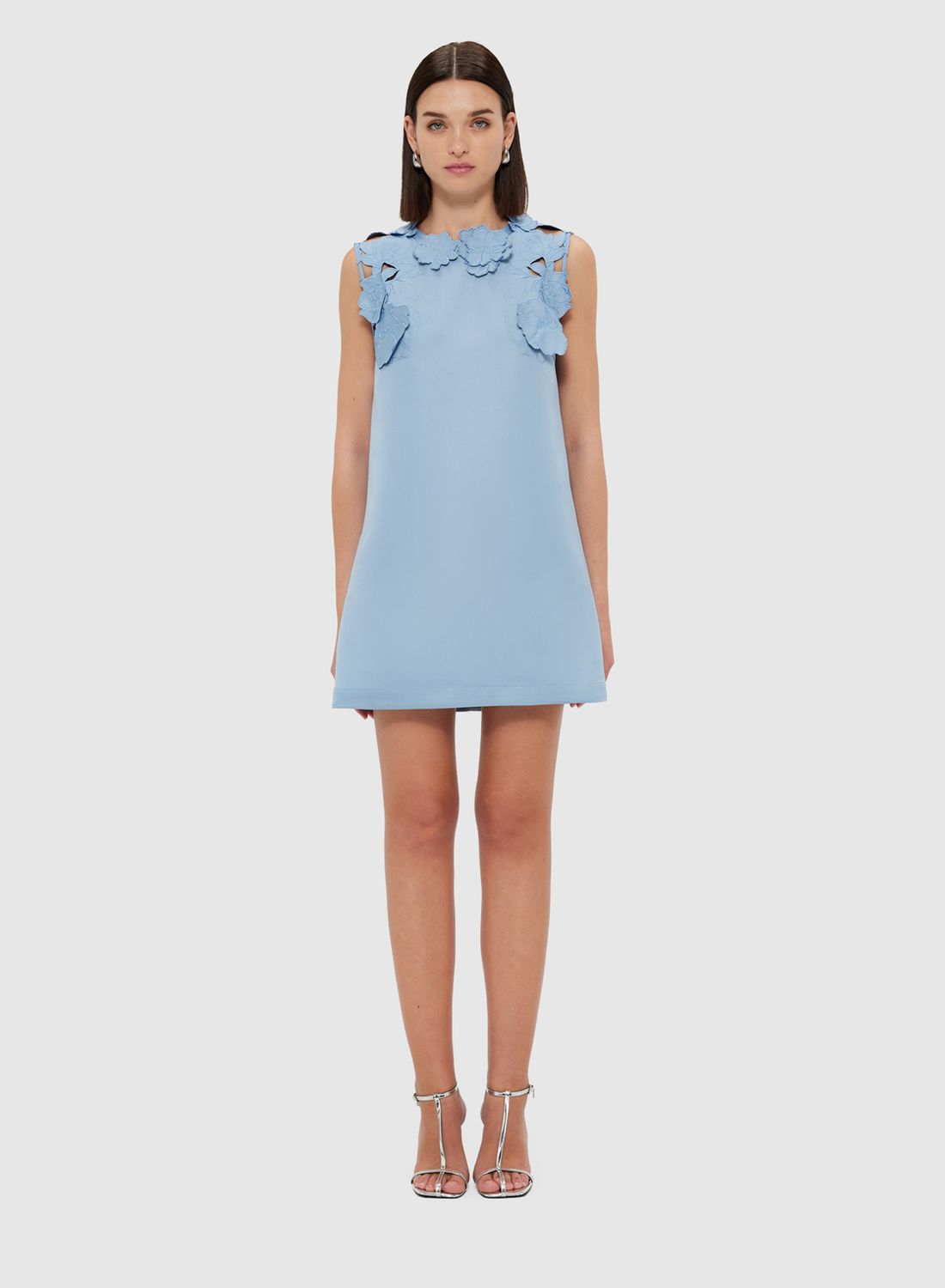 Leo Lin Blair Applique Mini Dress in Powder Blue