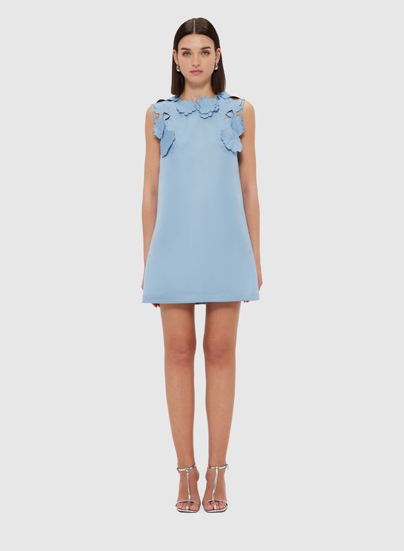 Leo Lin Blair Applique Mini Dress in Powder Blue