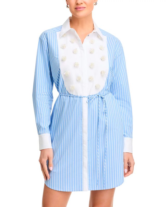 Cinq a Sept Debbie Dress in French Blue &amp; White