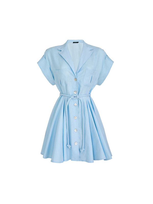 No Pise La Grama Guayaba Mini Dress in Baby Blue