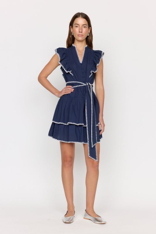 Christy Lynn Uma Dress in Navy