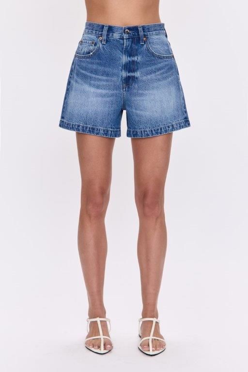 Pistola Saige High Rise A-Line Short in Safari