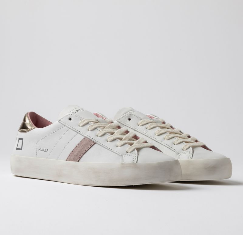D.A.T.E. Hill Low Calf White-Platinum