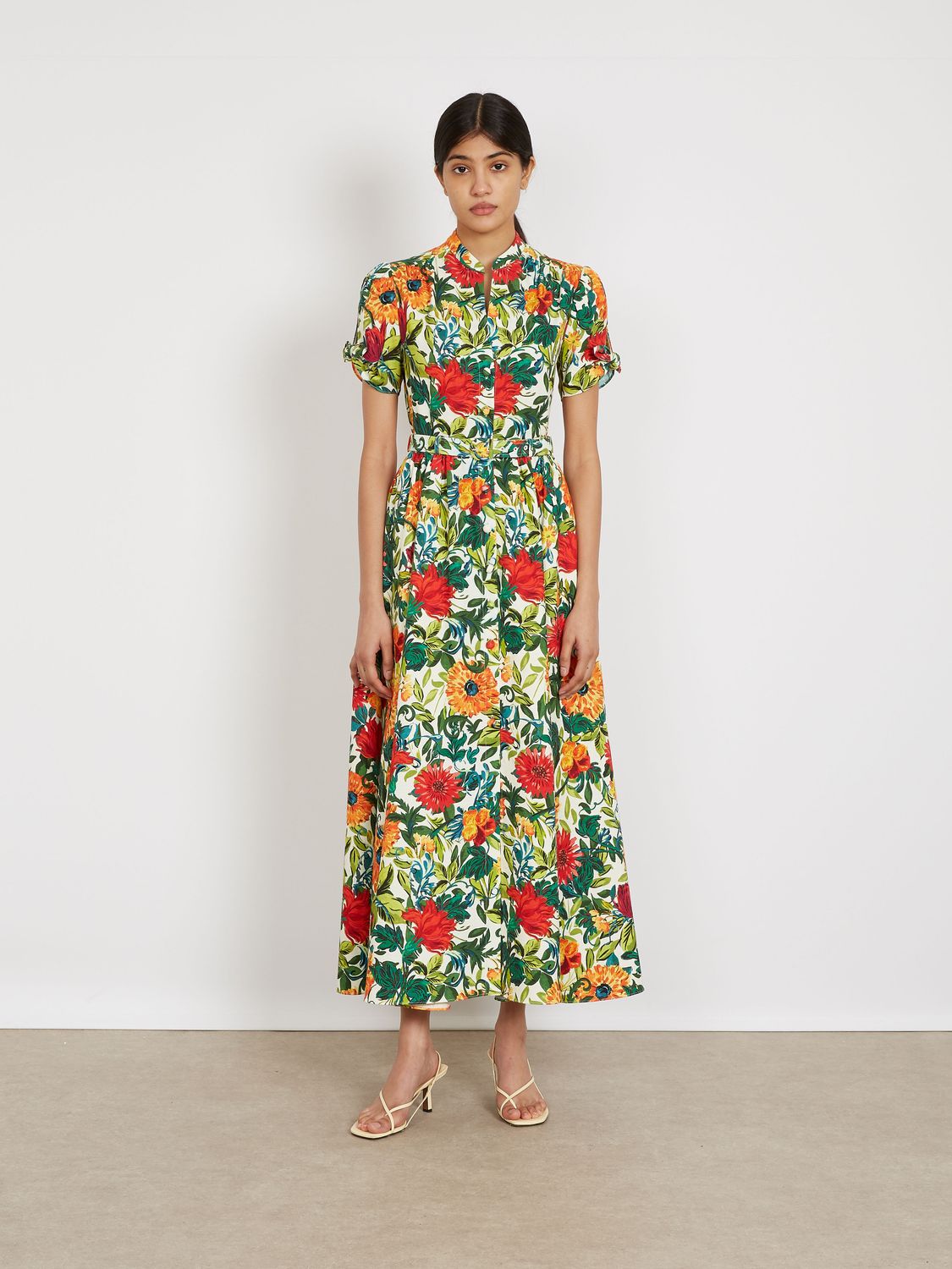 Saloni Ena Dress in Mandevilla Foliage