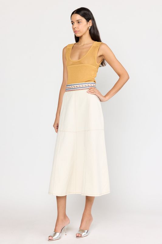 Christy Lynn Solange Skirt in Ecru Mosaic