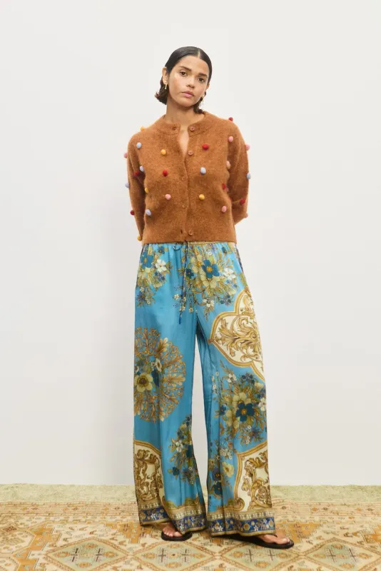 Alemais Elia Tobacco Cropped Cardigan in Tobacco