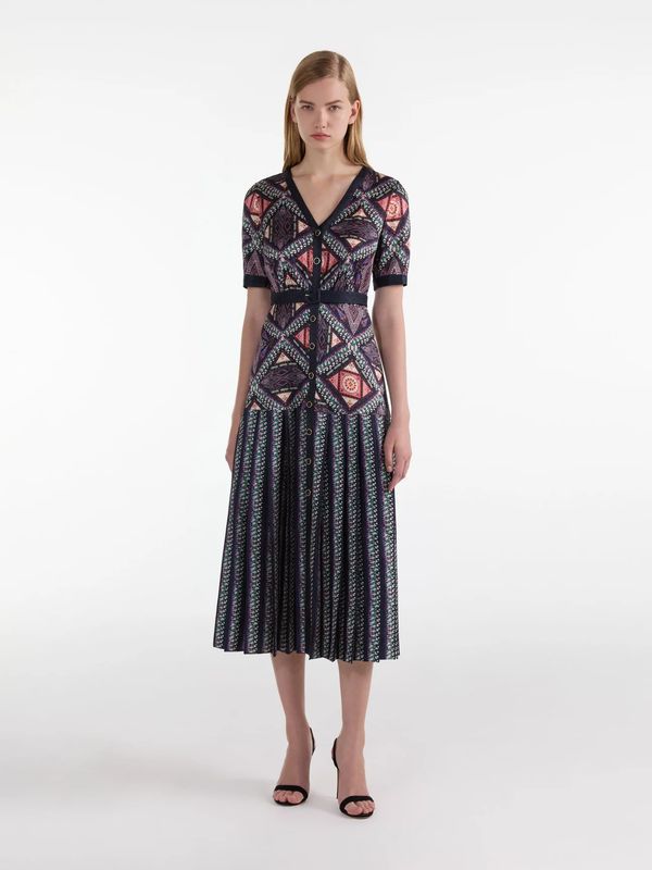 Saloni Lea Shirt- C Dress in Compass Navy