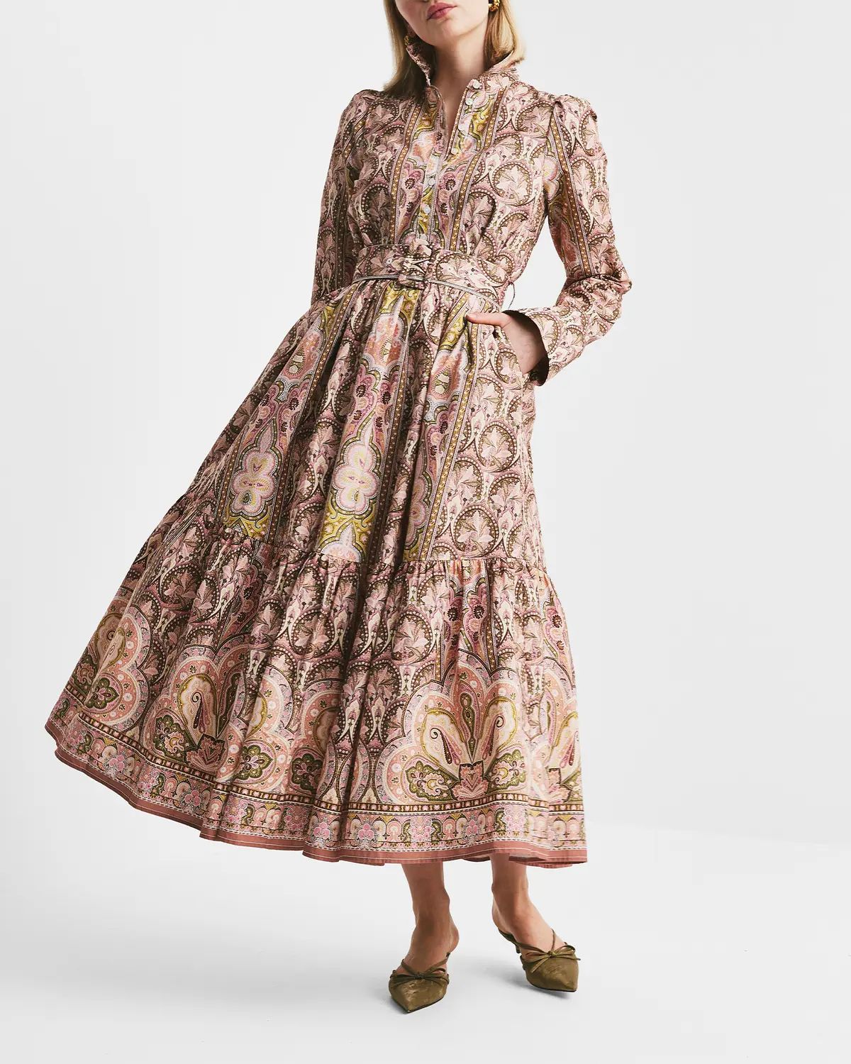 Bytimo Poplin Shirt Dress in Striped Paisley