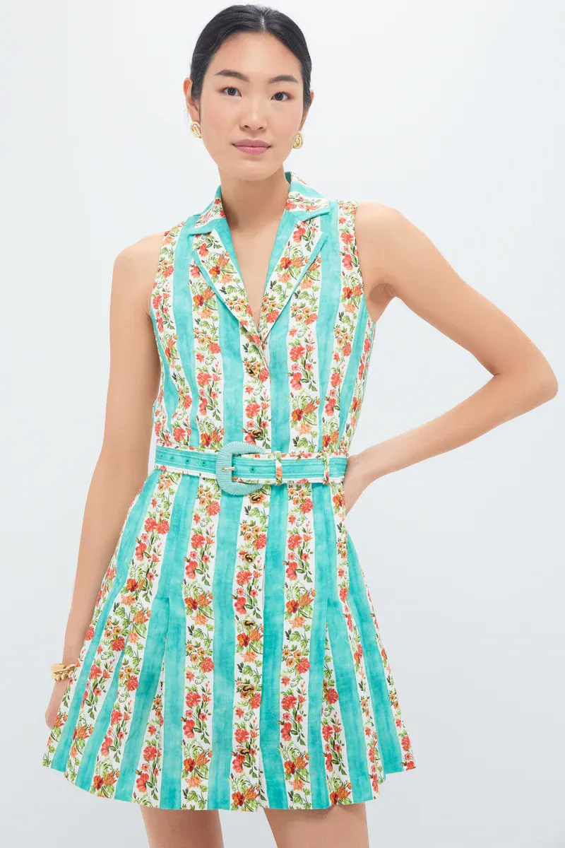 Saloni Livi Short Dress in Wildacre Sea