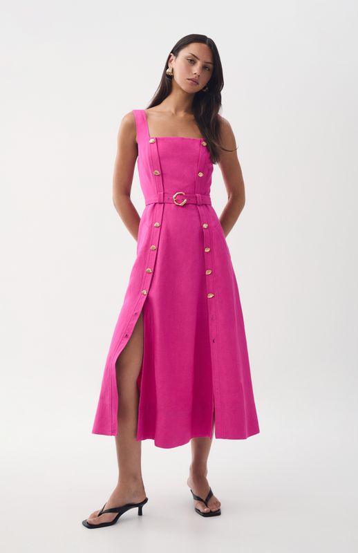 Aje Prisma Utility Midi Dress in Pink