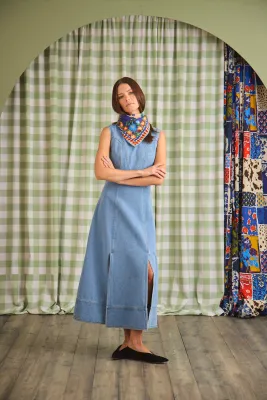 hunter bell denim dress Hunter Bell Sedona Dress Vintage Denim