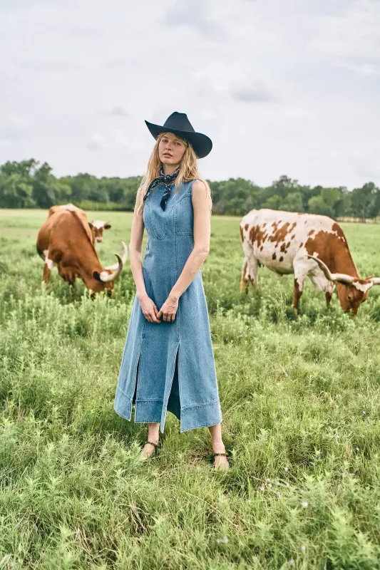 Hunter Bell Sedona Dress in Vintage Denim