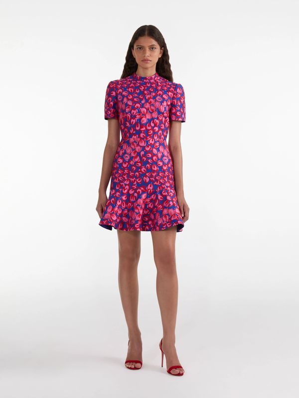 Saloni Min-C Dress in Azure Flamingo