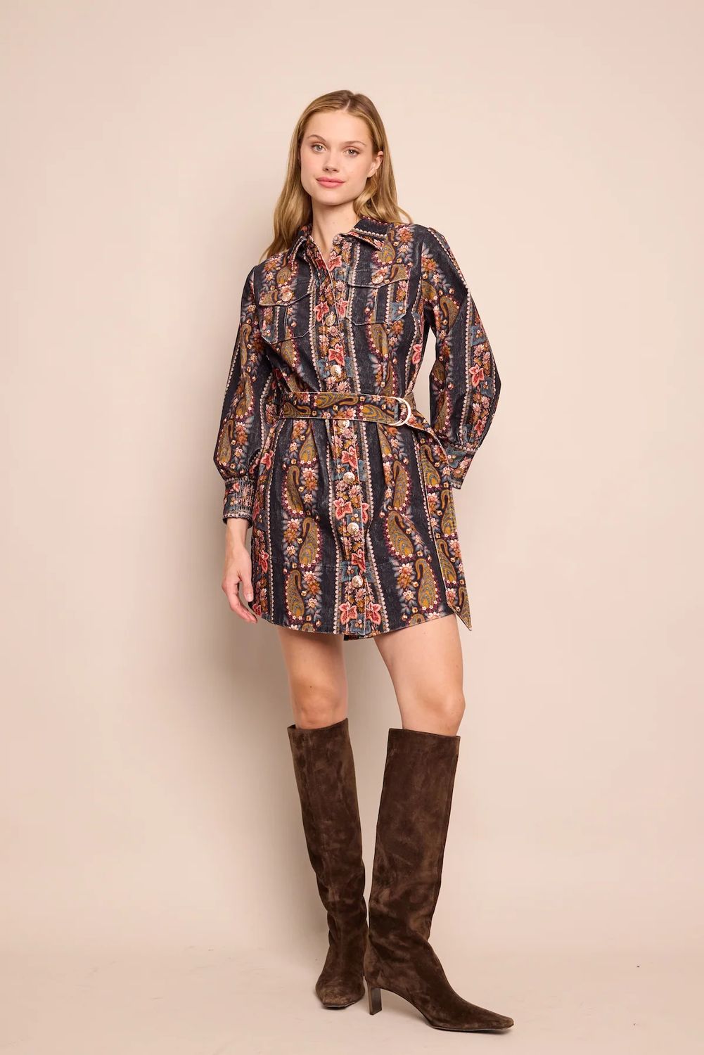Cara Cara Villena Dress in Paisley Trail Black