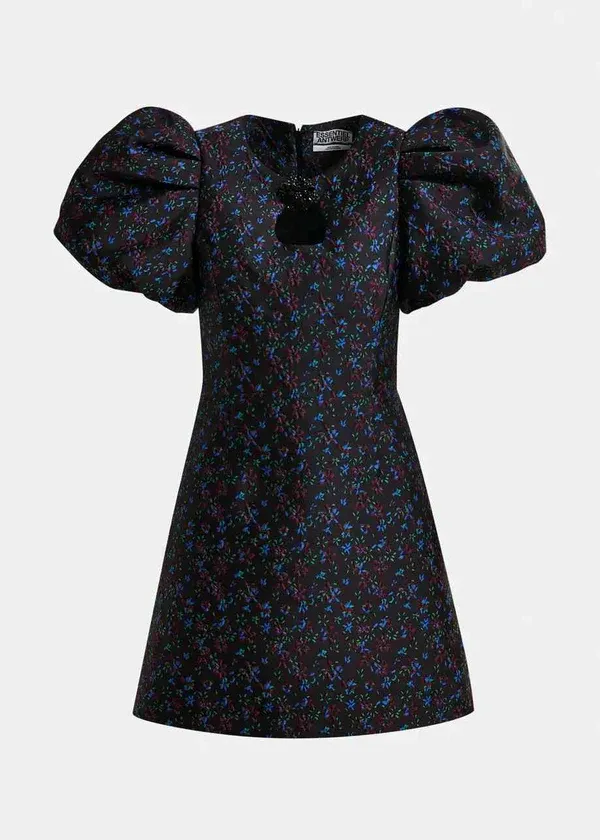 Essentiel Influence Puffsleeve Minidress in Combo2 in Navy