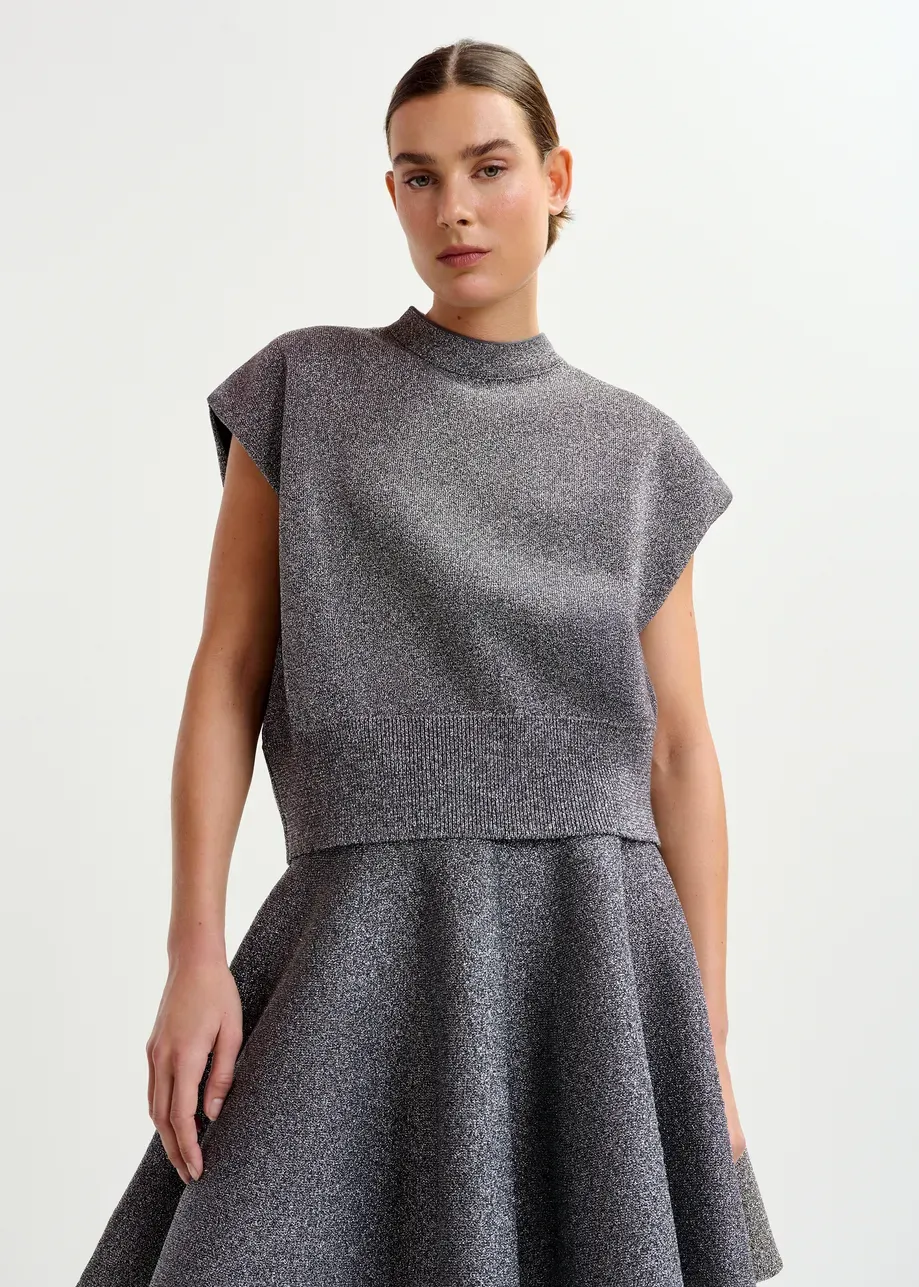 Essentiel Itdance Lurex Knitted Pullover in Black