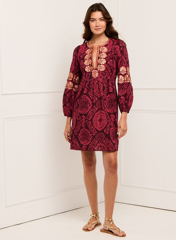 Figue Lucie Dress in Ornamental Tapestry Mulberry