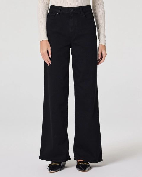 Paige Anessa 31" High Rise Wide Leg in Black Shadow